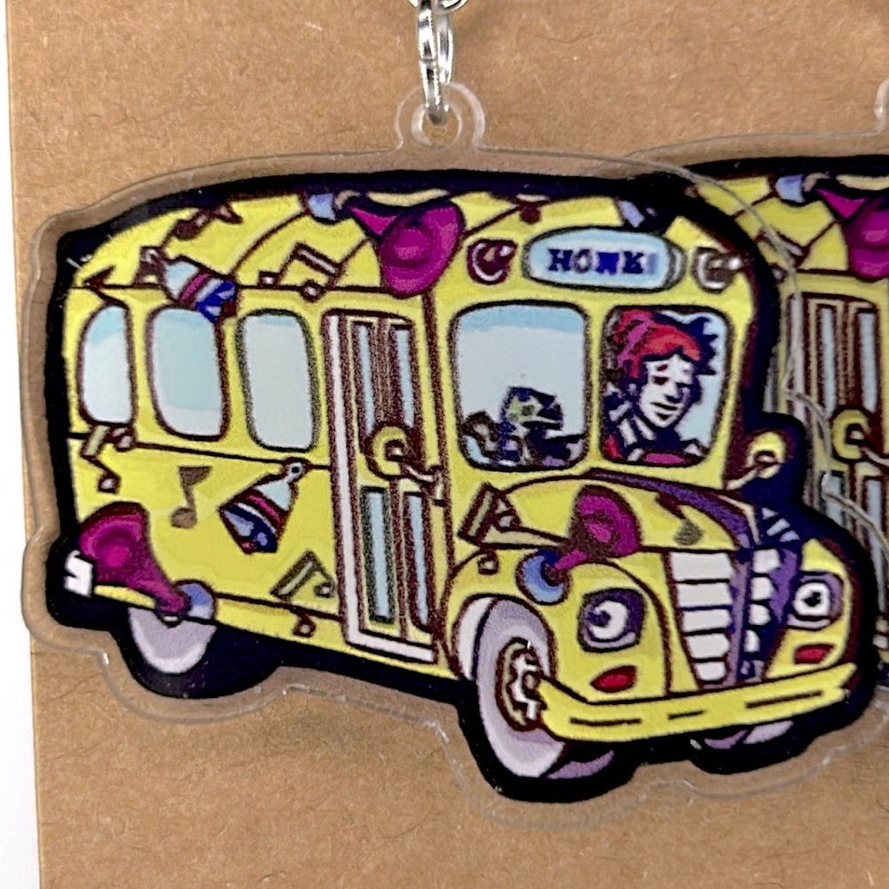 Acrylic Mrs.Frizzle Magic School Bus  Teacher Dangle Earrings Fashion Jewelry - Picture 3 of 5